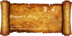 Magyari Aliz névjegykártya